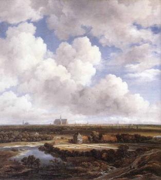 雅各佈 凡 雷斯達爾 View Of Haarlem With Bleaching Grounds